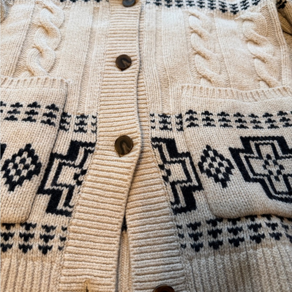 Iconic Pendleton Harding Lambswool Cable Cardigan… - image 8